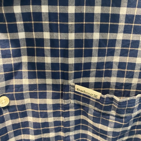 Barbour Howard Tailored Navy and white button down shirt - Picture 10 of 12